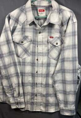Wrangler Men's LS Plaid Western Button-Up Shirt  Cowboy VTG